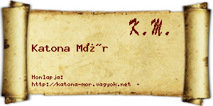 Katona Mór névjegykártya